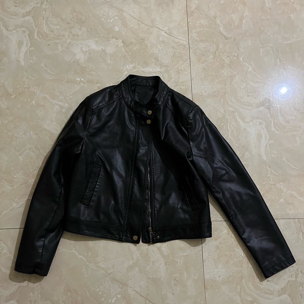 Black leather jacket